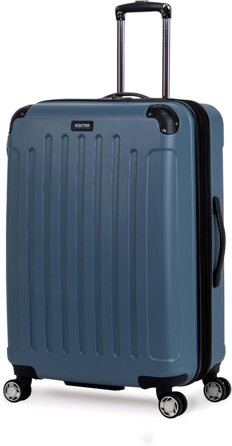 REACTION Renegade Luggage Expandable 8-Wheel Spinner Lightweight Hardside Suitcase, Navy Blue, 20-Inch Carry On