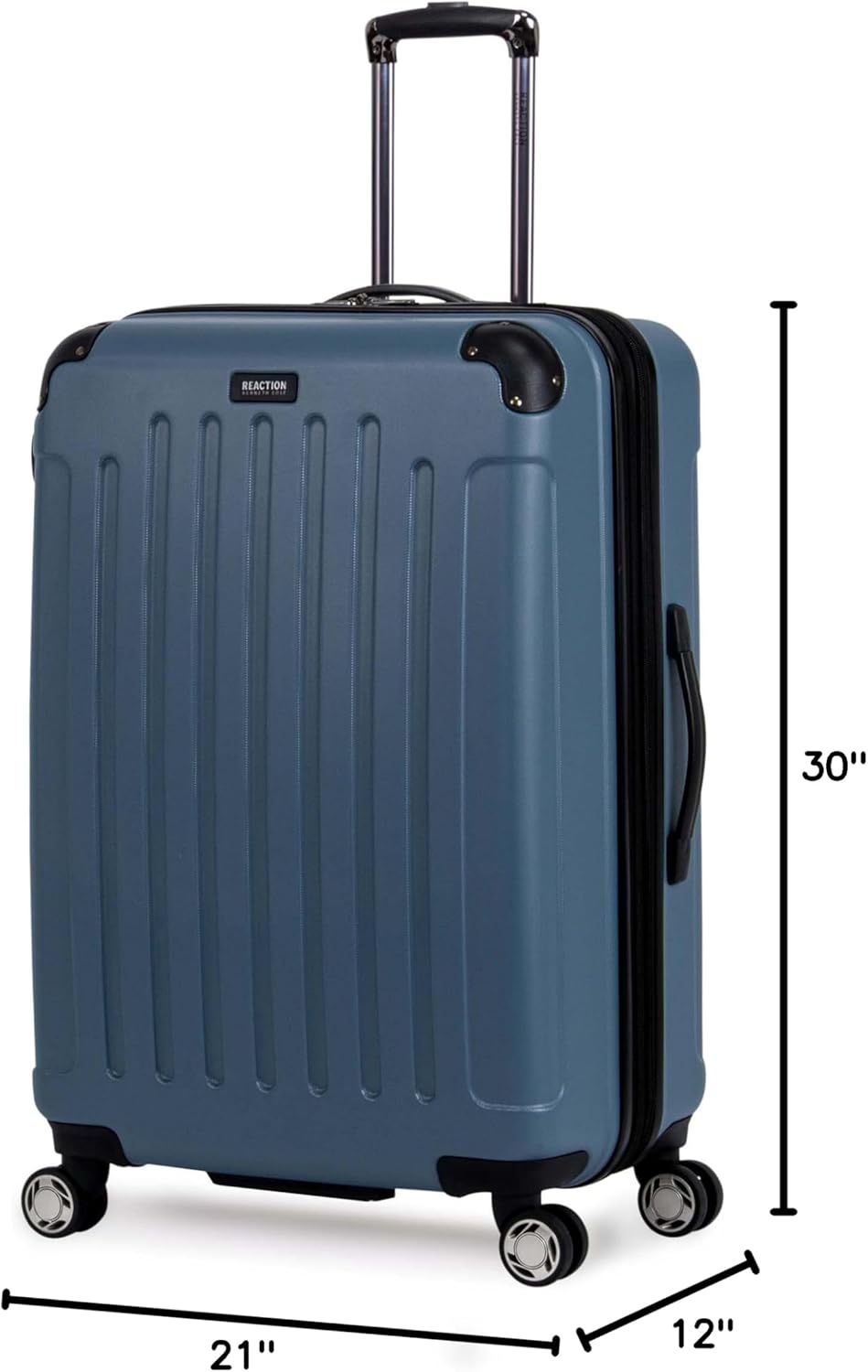 REACTION Renegade Luggage Expandable 8-Wheel Spinner Lightweight Hardside Suitcase, Navy Blue, 20-Inch Carry On