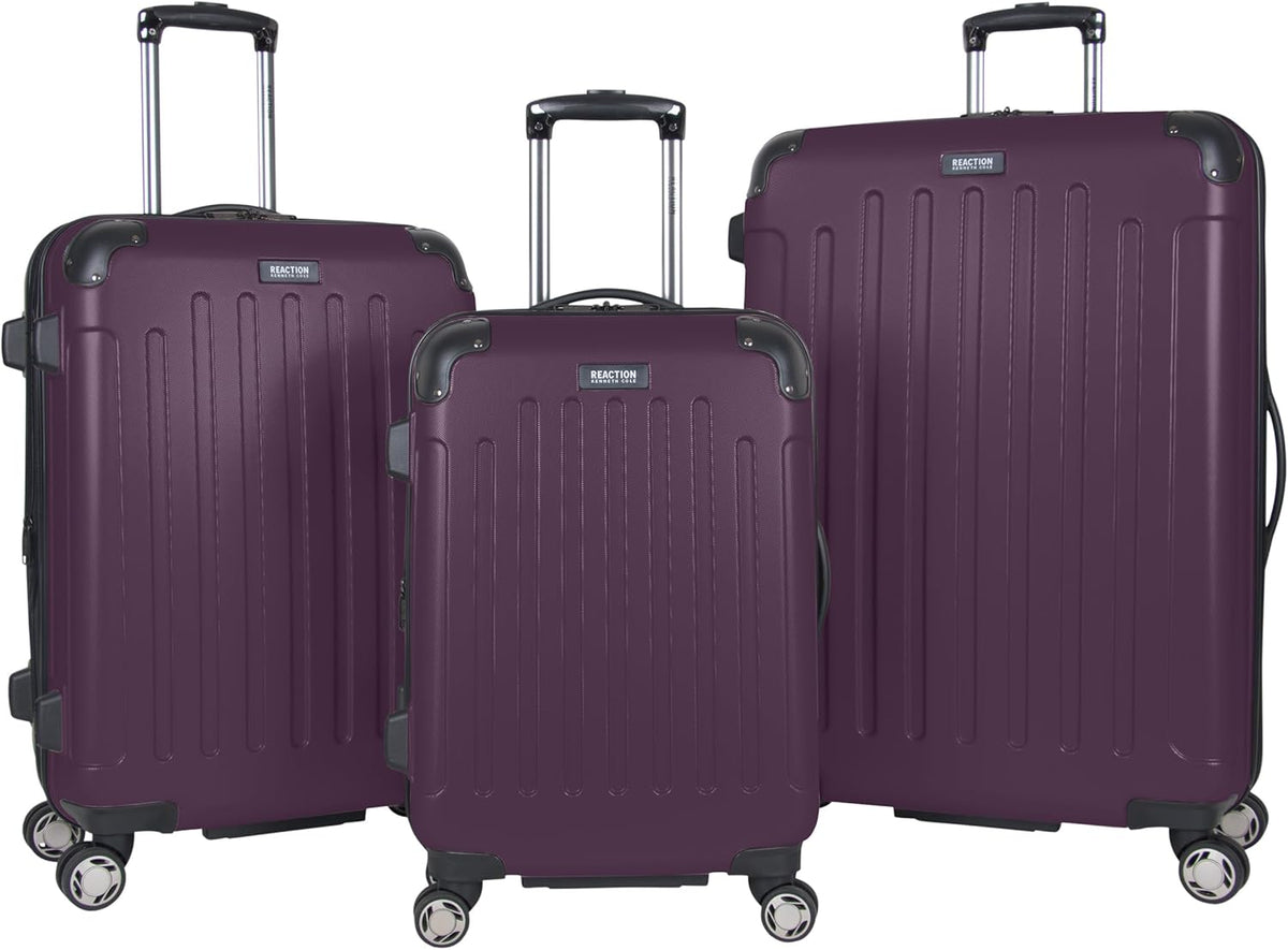 REACTION Renegade Luggage Expandable 8-Wheel Spinner Lightweight Hardside Suitcase, Navy Blue, 20-Inch Carry On