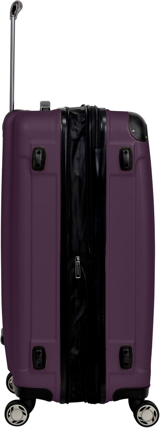 REACTION Renegade Luggage Expandable 8-Wheel Spinner Lightweight Hardside Suitcase, Navy Blue, 20-Inch Carry On