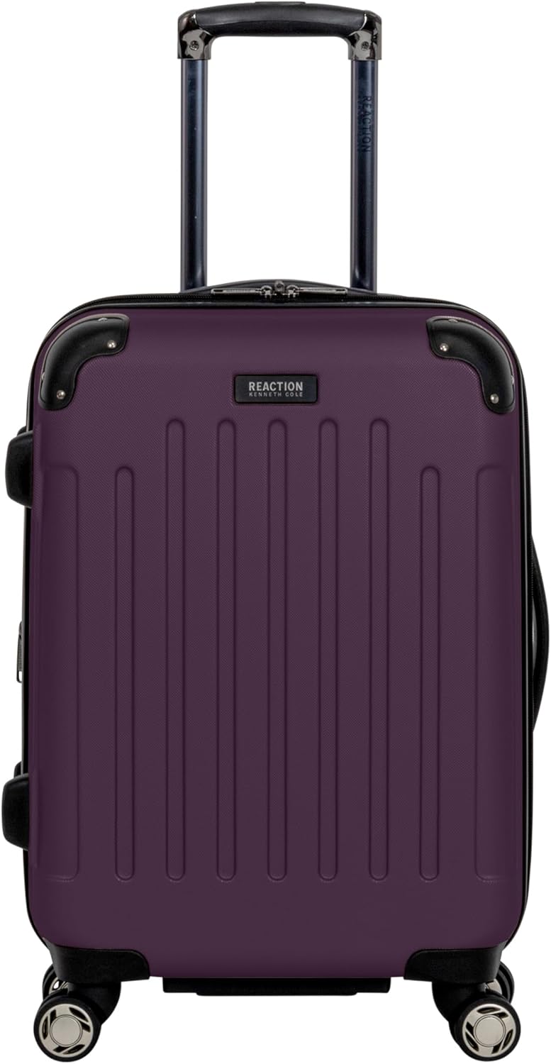 REACTION Renegade Luggage Expandable 8-Wheel Spinner Lightweight Hardside Suitcase, Navy Blue, 20-Inch Carry On