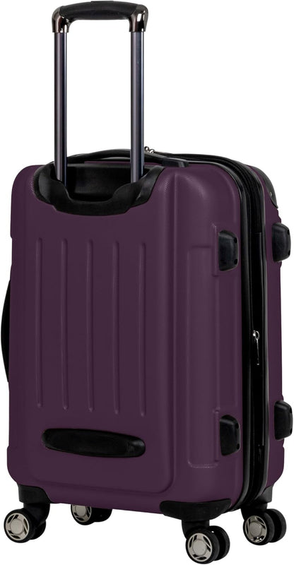 REACTION Renegade Luggage Expandable 8-Wheel Spinner Lightweight Hardside Suitcase, Navy Blue, 20-Inch Carry On