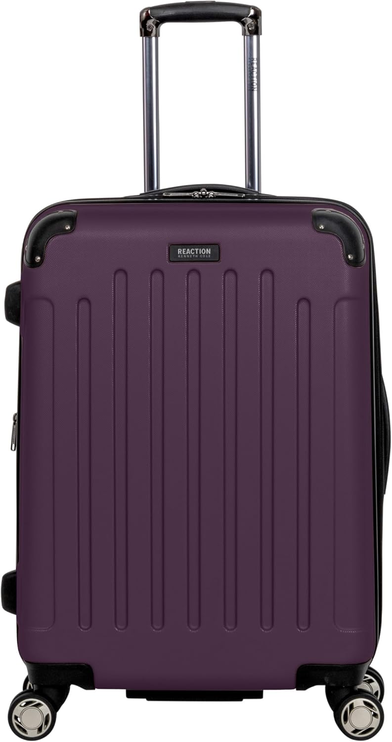 REACTION Renegade Luggage Expandable 8-Wheel Spinner Lightweight Hardside Suitcase, Navy Blue, 20-Inch Carry On