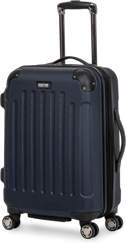 REACTION Renegade Luggage Expandable 8-Wheel Spinner Lightweight Hardside Suitcase, Navy Blue, 20-Inch Carry On