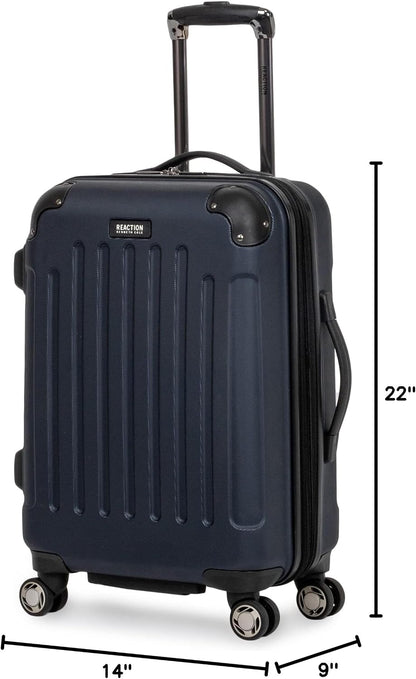 REACTION Renegade Luggage Expandable 8-Wheel Spinner Lightweight Hardside Suitcase, Navy Blue, 20-Inch Carry On