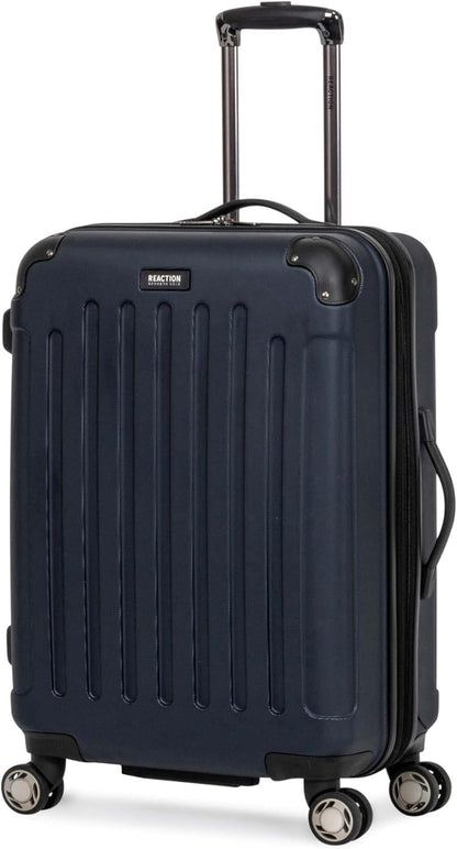 REACTION Renegade Luggage Expandable 8-Wheel Spinner Lightweight Hardside Suitcase, Navy Blue, 20-Inch Carry On