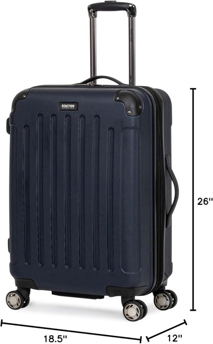 REACTION Renegade Luggage Expandable 8-Wheel Spinner Lightweight Hardside Suitcase, Navy Blue, 20-Inch Carry On