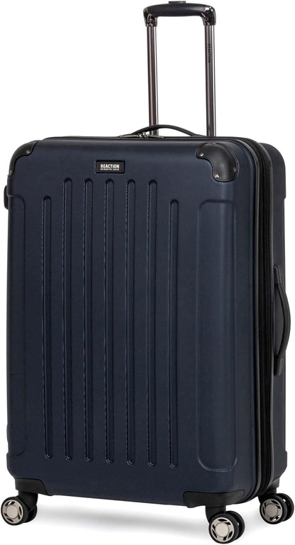 REACTION Renegade Luggage Expandable 8-Wheel Spinner Lightweight Hardside Suitcase, Navy Blue, 20-Inch Carry On