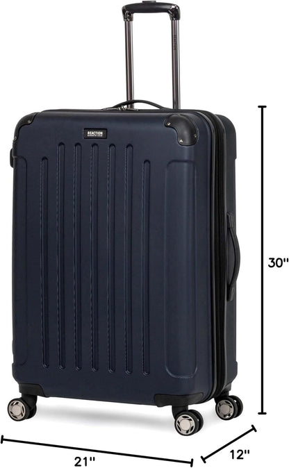 REACTION Renegade Luggage Expandable 8-Wheel Spinner Lightweight Hardside Suitcase, Navy Blue, 20-Inch Carry On