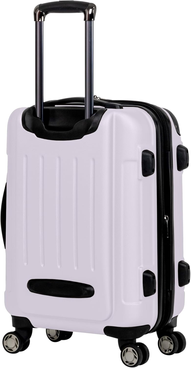 REACTION Renegade Luggage Expandable 8-Wheel Spinner Lightweight Hardside Suitcase, Navy Blue, 20-Inch Carry On