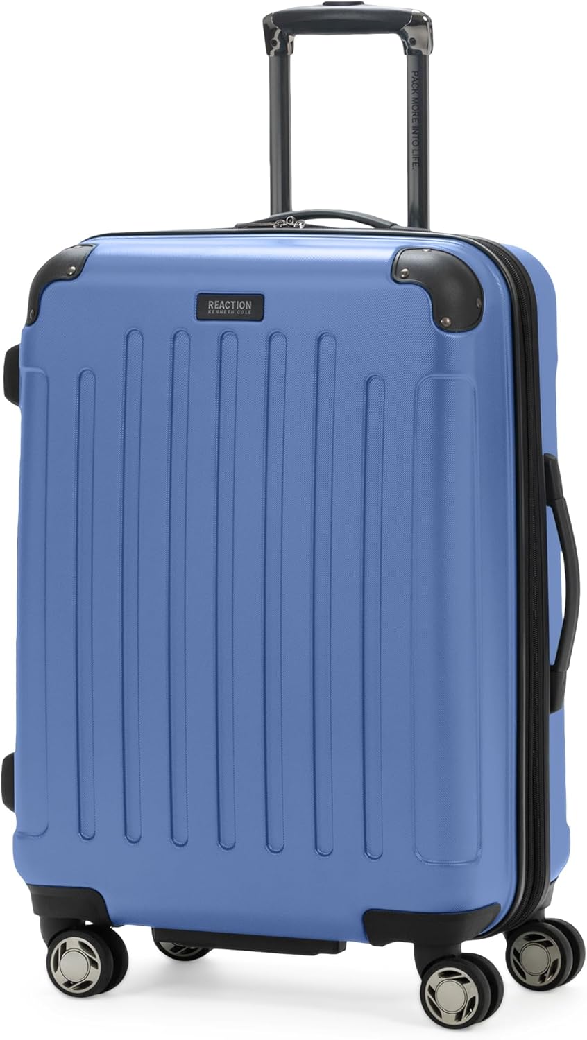 REACTION Renegade Luggage Expandable 8-Wheel Spinner Lightweight Hardside Suitcase, Navy Blue, 20-Inch Carry On
