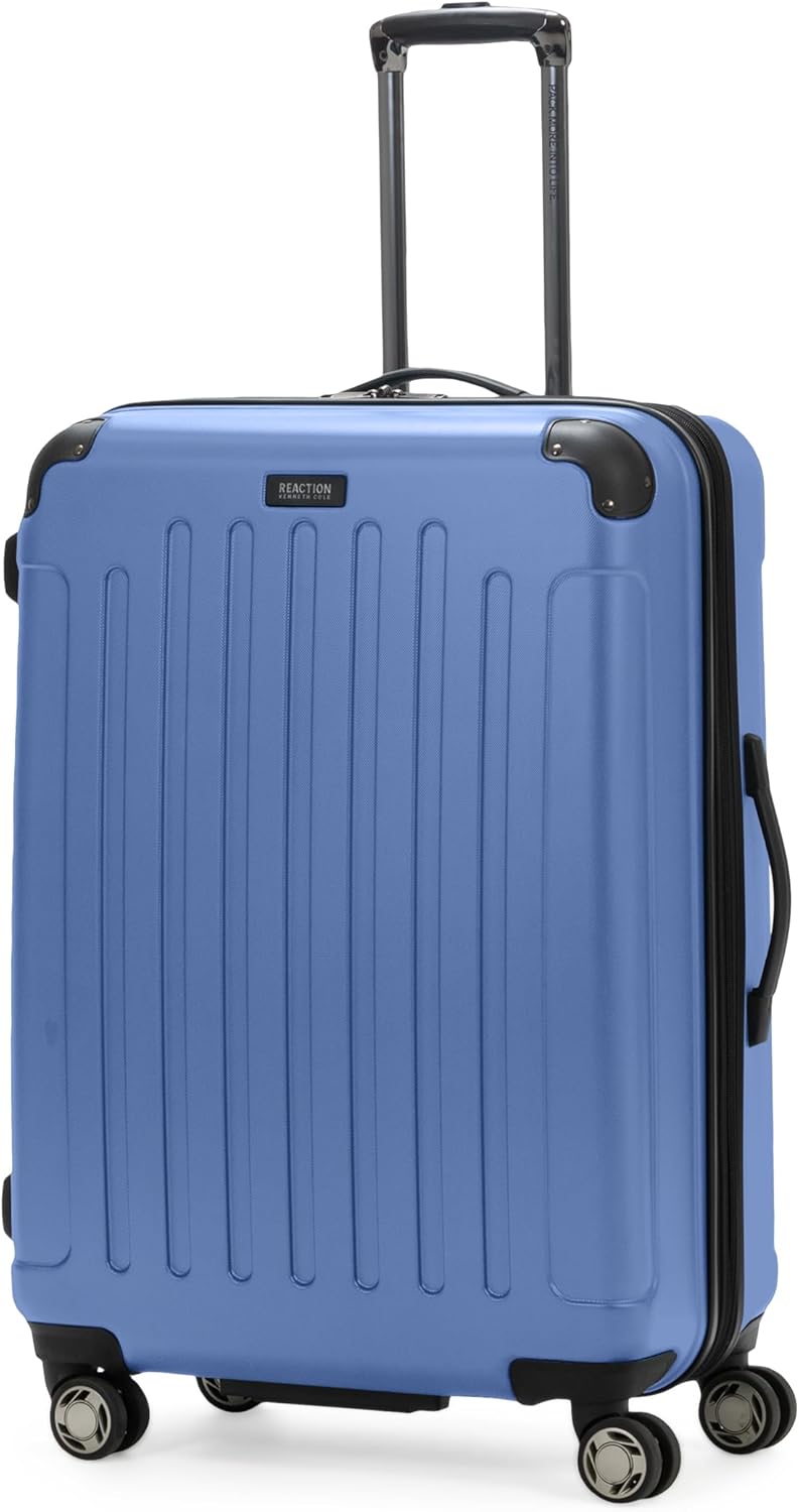 REACTION Renegade Luggage Expandable 8-Wheel Spinner Lightweight Hardside Suitcase, Navy Blue, 20-Inch Carry On