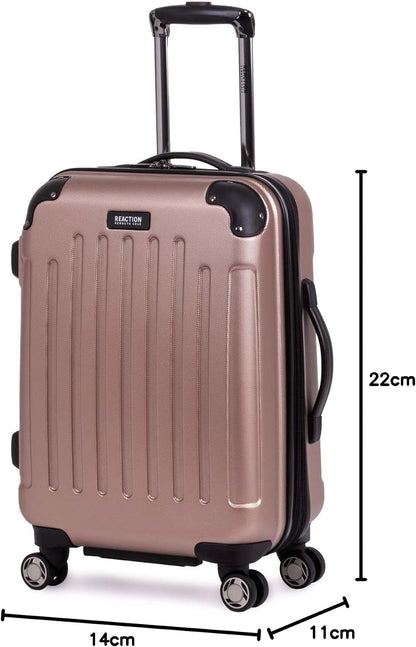 REACTION Renegade Luggage Expandable 8-Wheel Spinner Lightweight Hardside Suitcase, Navy Blue, 20-Inch Carry On