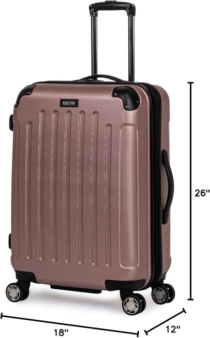 REACTION Renegade Luggage Expandable 8-Wheel Spinner Lightweight Hardside Suitcase, Navy Blue, 20-Inch Carry On