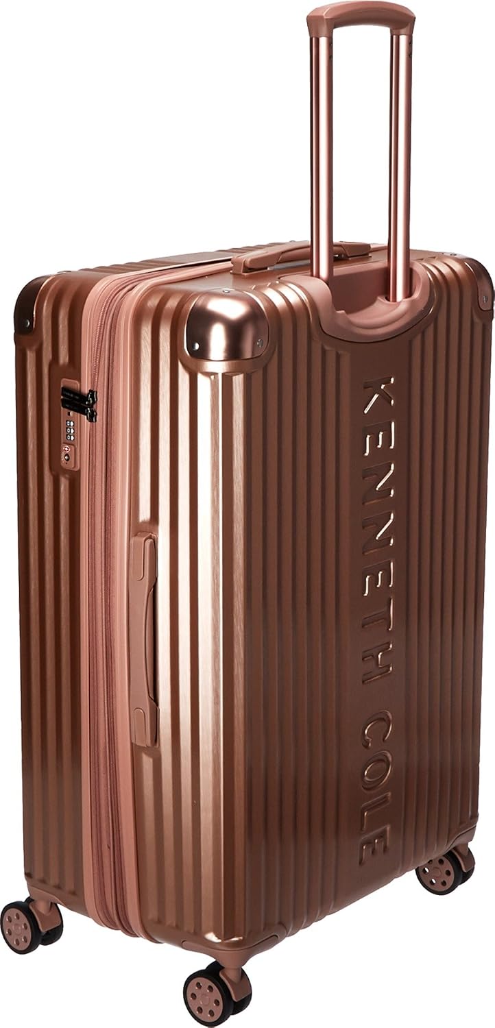 REACTION Renegade Luggage Expandable 8-Wheel Spinner Lightweight Hardside Suitcase, Navy Blue, 20-Inch Carry On