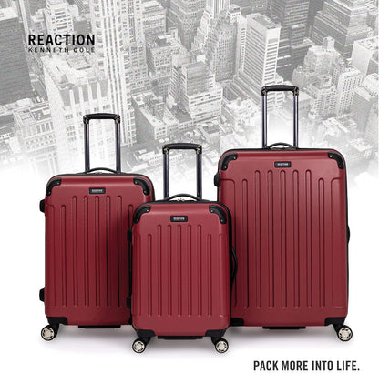 REACTION Renegade Luggage Expandable 8-Wheel Spinner Lightweight Hardside Suitcase, Navy Blue, 20-Inch Carry On