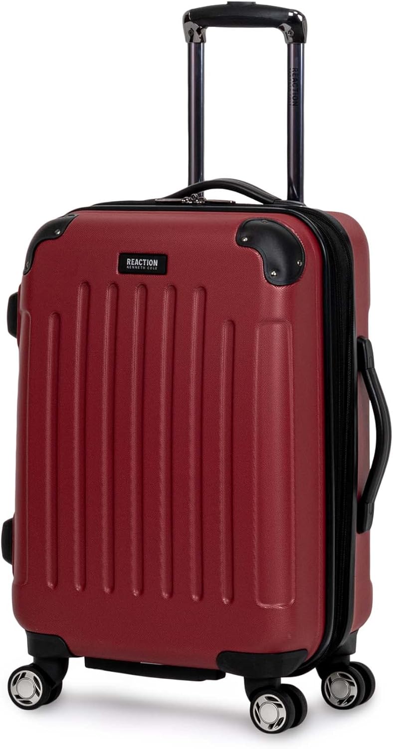 REACTION Renegade Luggage Expandable 8-Wheel Spinner Lightweight Hardside Suitcase, Navy Blue, 20-Inch Carry On