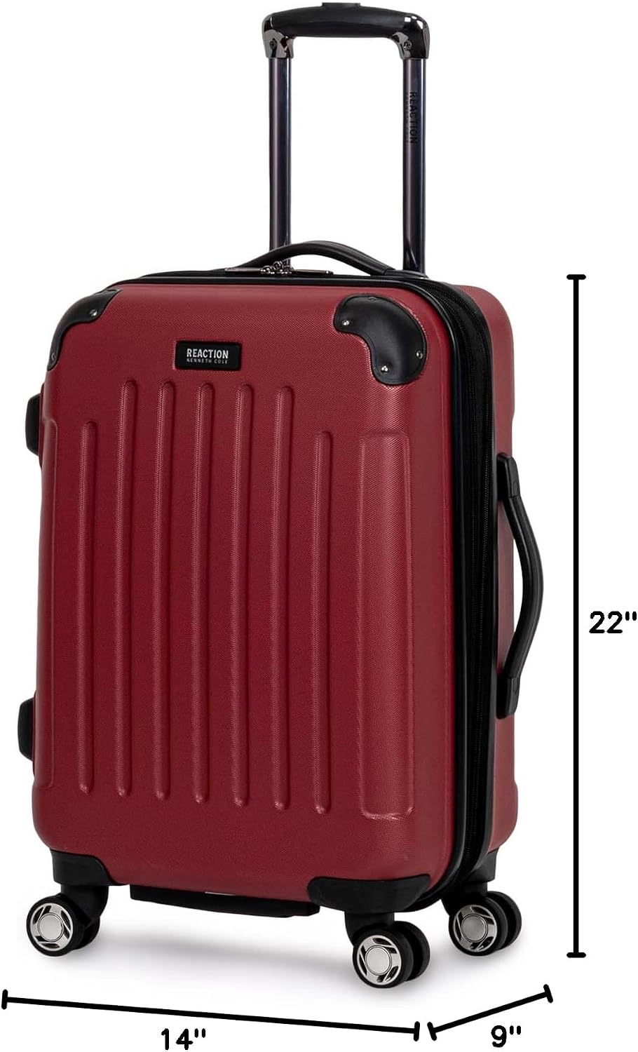 REACTION Renegade Luggage Expandable 8-Wheel Spinner Lightweight Hardside Suitcase, Navy Blue, 20-Inch Carry On