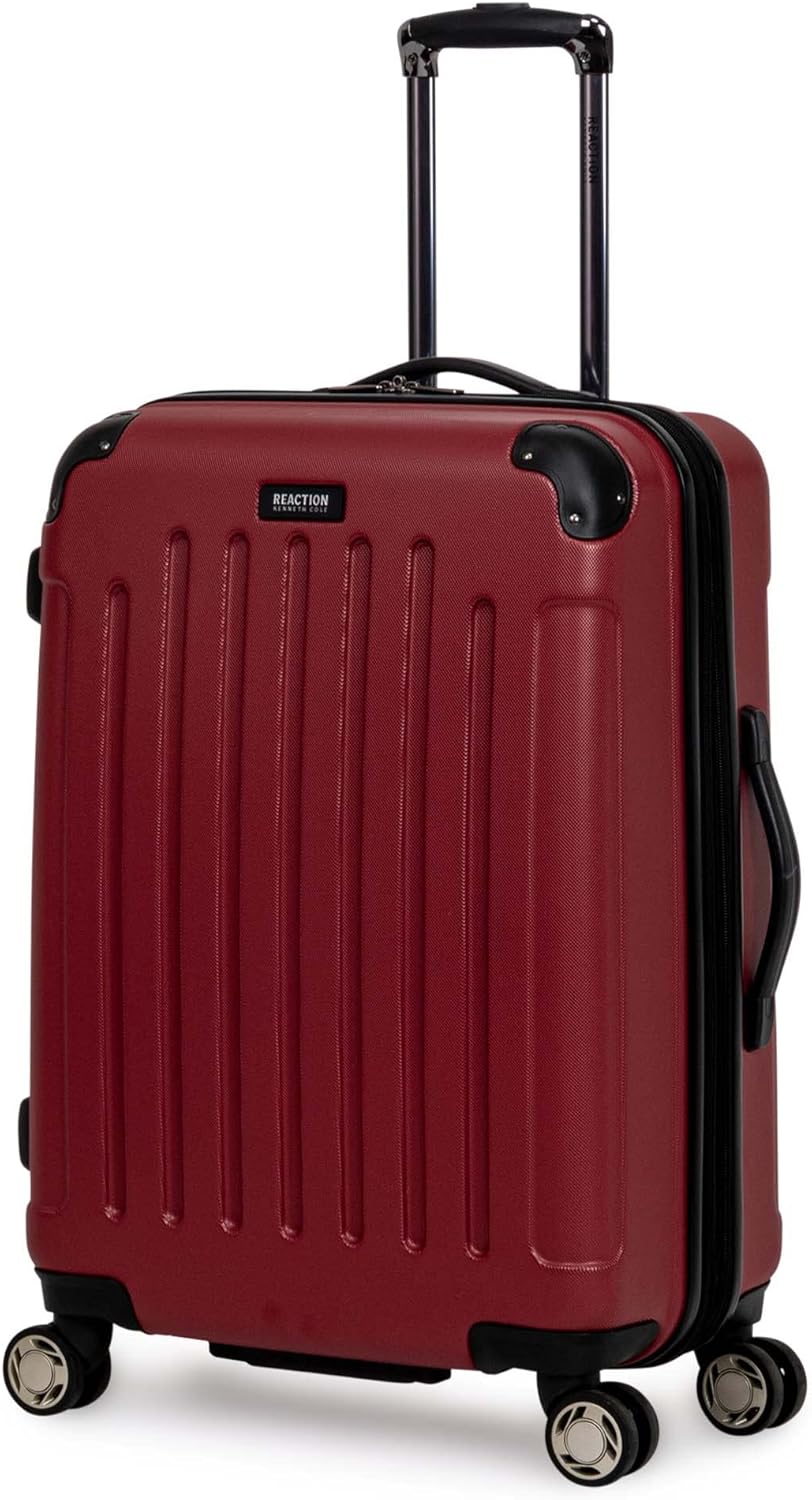 REACTION Renegade Luggage Expandable 8-Wheel Spinner Lightweight Hardside Suitcase, Navy Blue, 20-Inch Carry On