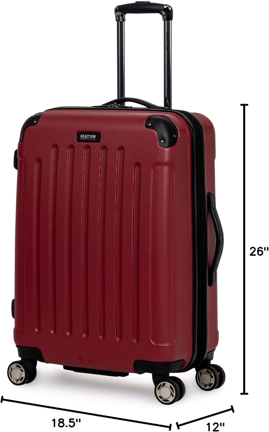 REACTION Renegade Luggage Expandable 8-Wheel Spinner Lightweight Hardside Suitcase, Navy Blue, 20-Inch Carry On
