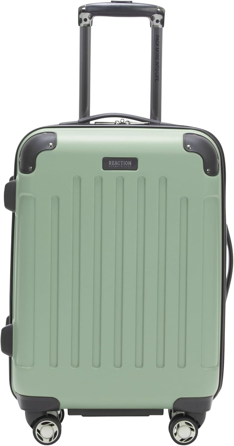 REACTION Renegade Luggage Expandable 8-Wheel Spinner Lightweight Hardside Suitcase, Navy Blue, 20-Inch Carry On