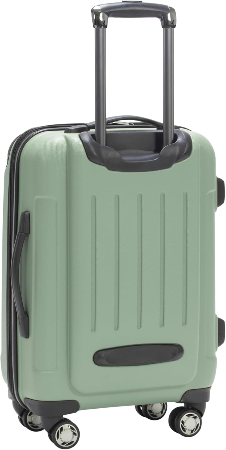 REACTION Renegade Luggage Expandable 8-Wheel Spinner Lightweight Hardside Suitcase, Navy Blue, 20-Inch Carry On