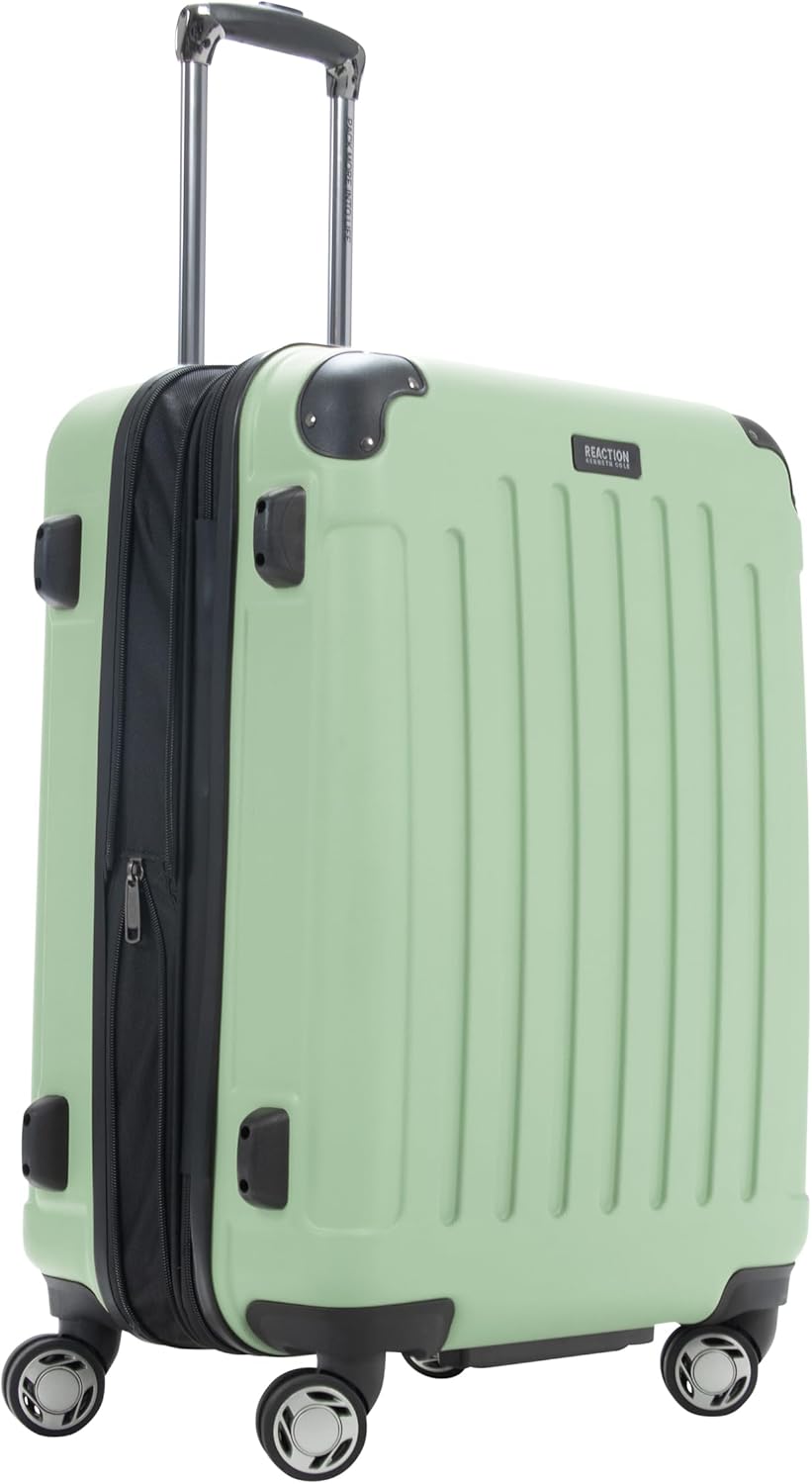 REACTION Renegade Luggage Expandable 8-Wheel Spinner Lightweight Hardside Suitcase, Navy Blue, 20-Inch Carry On
