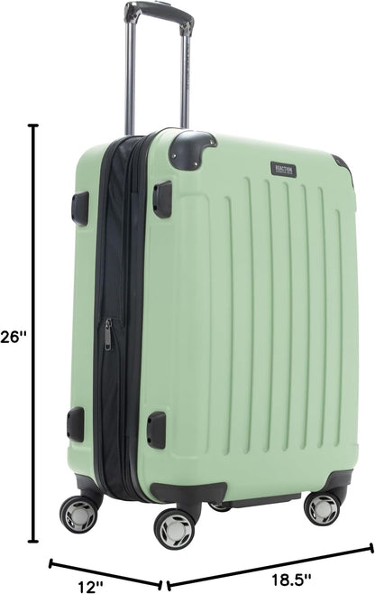 REACTION Renegade Luggage Expandable 8-Wheel Spinner Lightweight Hardside Suitcase, Navy Blue, 20-Inch Carry On
