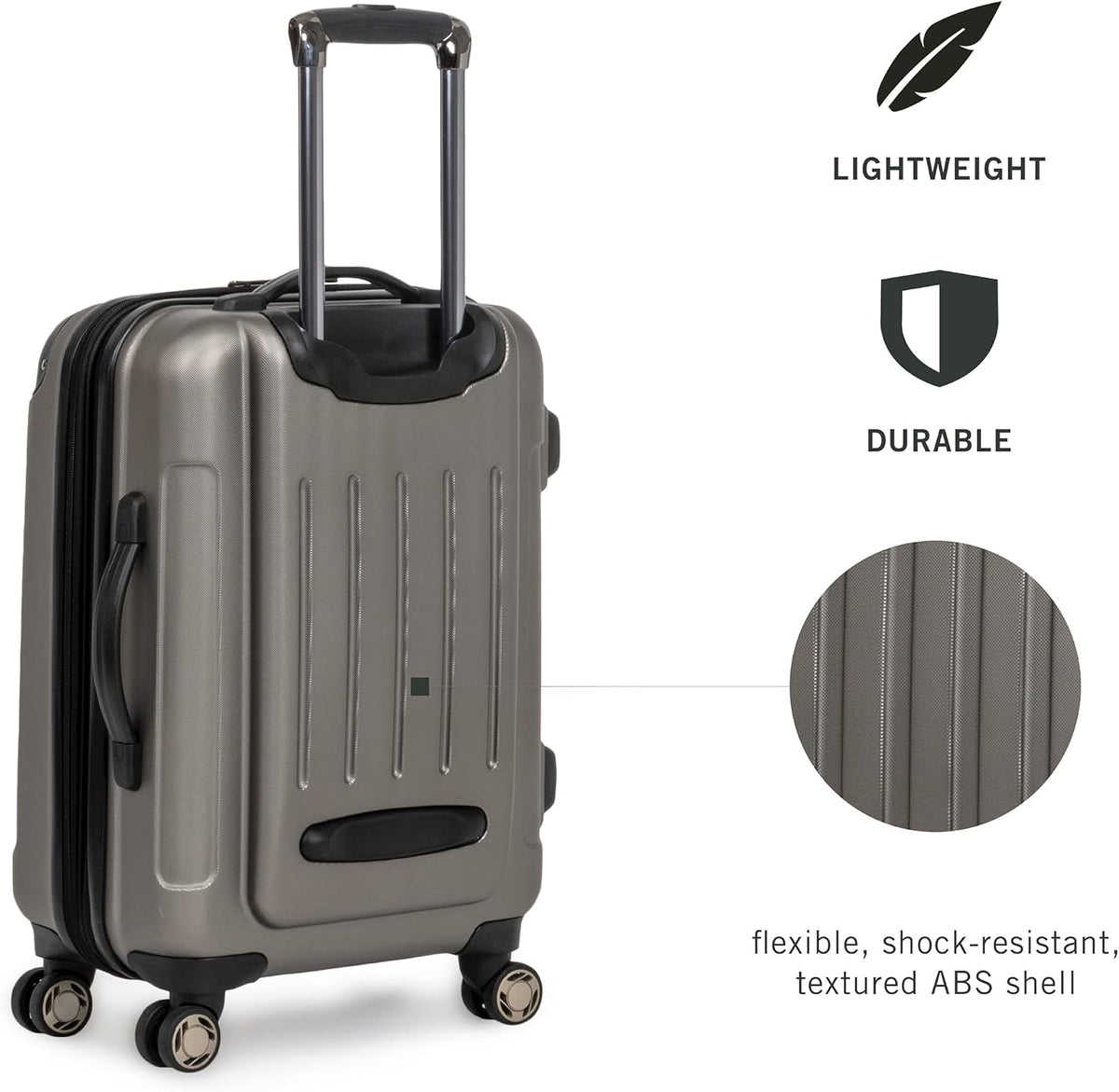 REACTION Renegade Luggage Expandable 8-Wheel Spinner Lightweight Hardside Suitcase, Navy Blue, 20-Inch Carry On