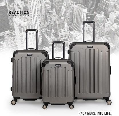 REACTION Renegade Luggage Expandable 8-Wheel Spinner Lightweight Hardside Suitcase, Navy Blue, 20-Inch Carry On
