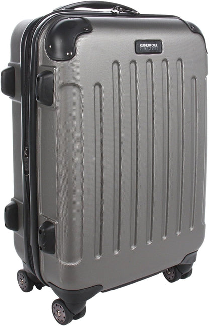 REACTION Renegade Luggage Expandable 8-Wheel Spinner Lightweight Hardside Suitcase, Navy Blue, 20-Inch Carry On