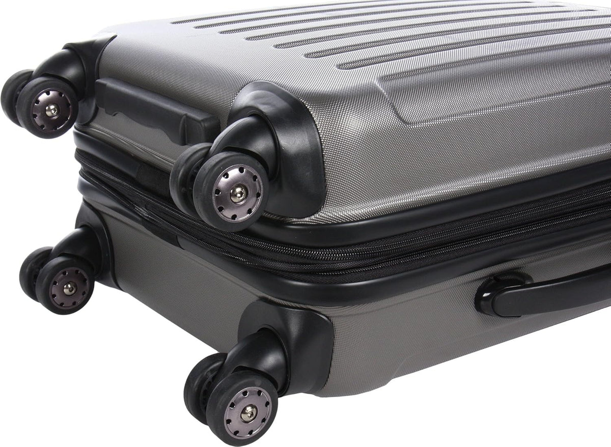 REACTION Renegade Luggage Expandable 8-Wheel Spinner Lightweight Hardside Suitcase, Navy Blue, 20-Inch Carry On