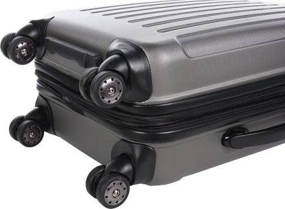 REACTION Renegade Luggage Expandable 8-Wheel Spinner Lightweight Hardside Suitcase, Navy Blue, 20-Inch Carry On