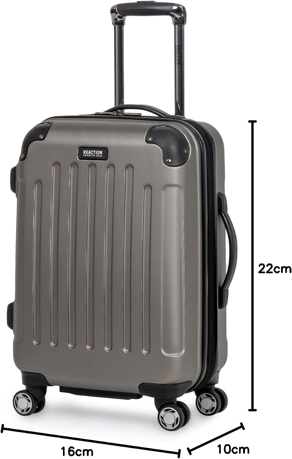REACTION Renegade Luggage Expandable 8-Wheel Spinner Lightweight Hardside Suitcase, Navy Blue, 20-Inch Carry On