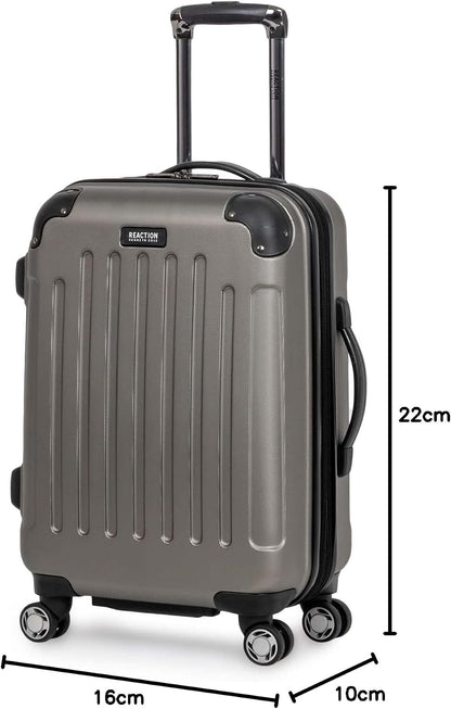 REACTION Renegade Luggage Expandable 8-Wheel Spinner Lightweight Hardside Suitcase, Navy Blue, 20-Inch Carry On
