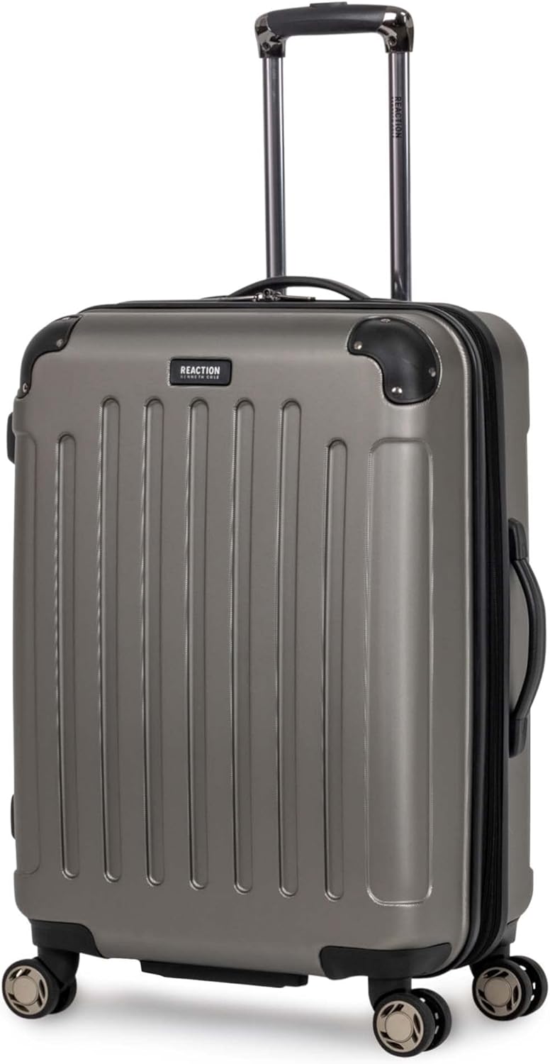 REACTION Renegade Luggage Expandable 8-Wheel Spinner Lightweight Hardside Suitcase, Navy Blue, 20-Inch Carry On