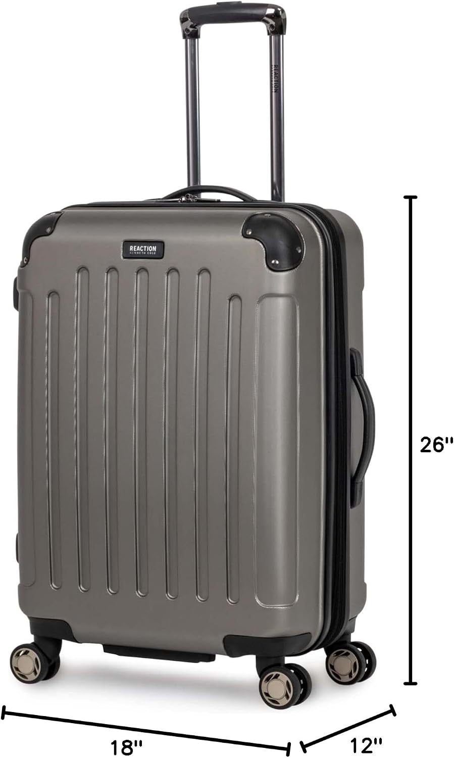 REACTION Renegade Luggage Expandable 8-Wheel Spinner Lightweight Hardside Suitcase, Navy Blue, 20-Inch Carry On