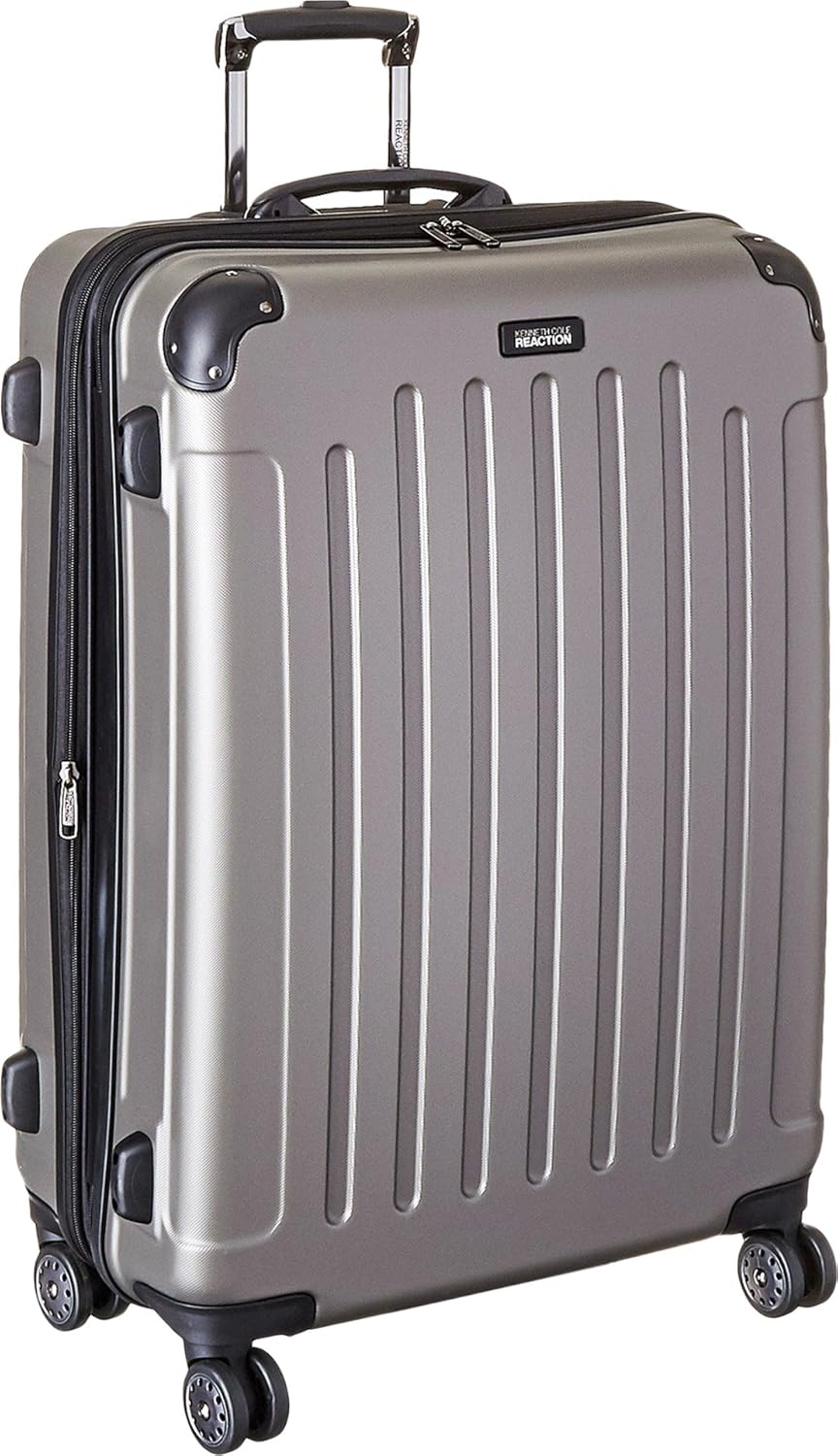 REACTION Renegade Luggage Expandable 8-Wheel Spinner Lightweight Hardside Suitcase, Navy Blue, 20-Inch Carry On
