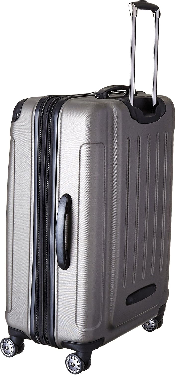 REACTION Renegade Luggage Expandable 8-Wheel Spinner Lightweight Hardside Suitcase, Navy Blue, 20-Inch Carry On