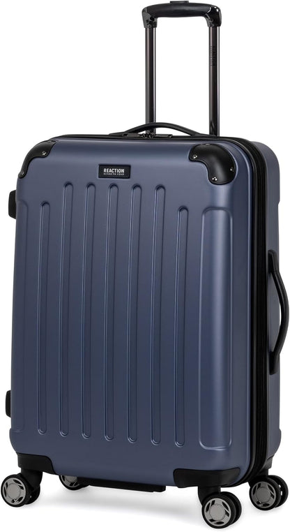 REACTION Renegade Luggage Expandable 8-Wheel Spinner Lightweight Hardside Suitcase, Navy Blue, 20-Inch Carry On