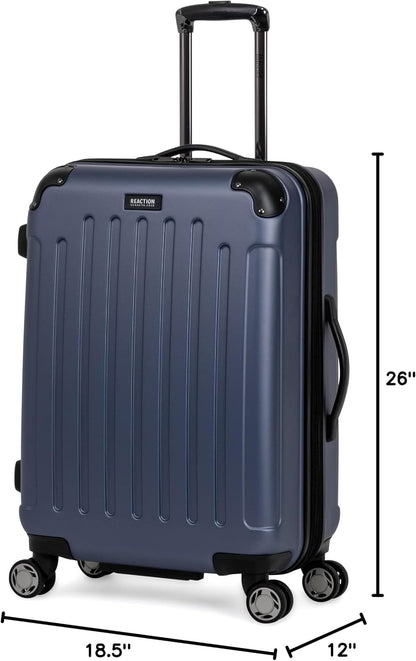 REACTION Renegade Luggage Expandable 8-Wheel Spinner Lightweight Hardside Suitcase, Navy Blue, 20-Inch Carry On