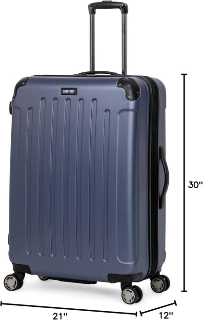 REACTION Renegade Luggage Expandable 8-Wheel Spinner Lightweight Hardside Suitcase, Navy Blue, 20-Inch Carry On