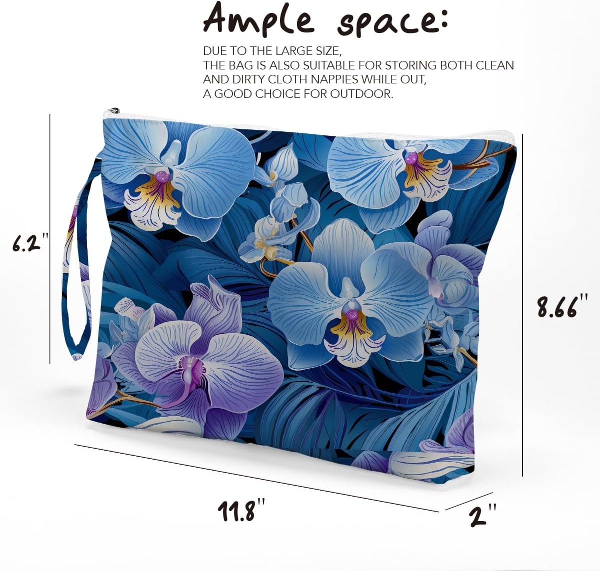 Palm leaves Wet Bag Travel Wet Dry Bag Beach Bag Diaper Bag Wet Bag For Swimsuit Travel Makeup Bag Toiletry Bag