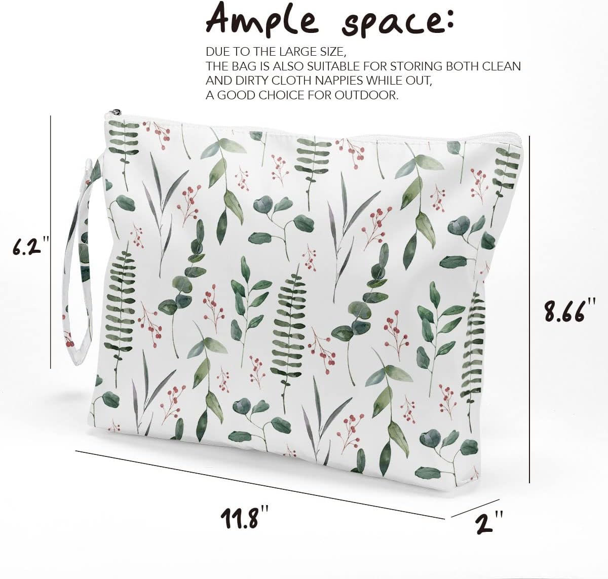 Palm leaves Wet Bag Travel Wet Dry Bag Beach Bag Diaper Bag Wet Bag For Swimsuit Travel Makeup Bag Toiletry Bag