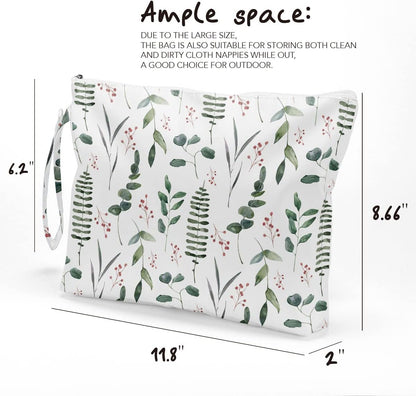 Palm leaves Wet Bag Travel Wet Dry Bag Beach Bag Diaper Bag Wet Bag For Swimsuit Travel Makeup Bag Toiletry Bag