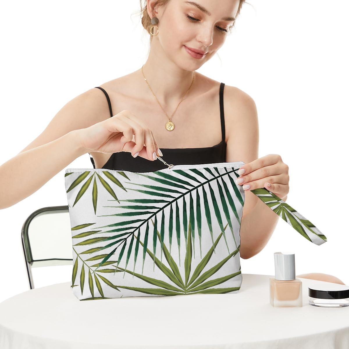 Palm leaves Wet Bag Travel Wet Dry Bag Beach Bag Diaper Bag Wet Bag For Swimsuit Travel Makeup Bag Toiletry Bag