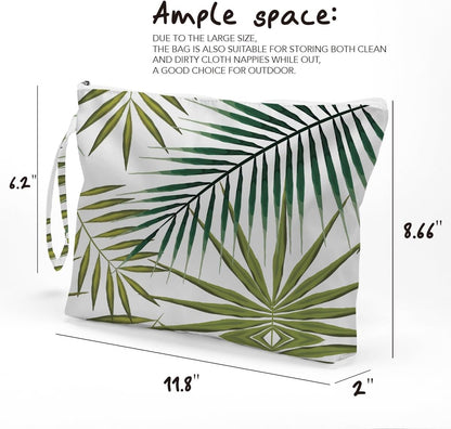 Palm leaves Wet Bag Travel Wet Dry Bag Beach Bag Diaper Bag Wet Bag For Swimsuit Travel Makeup Bag Toiletry Bag