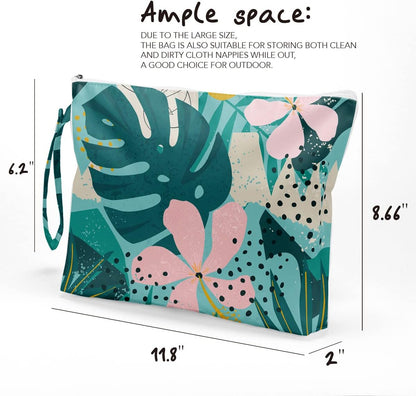 Palm leaves Wet Bag Travel Wet Dry Bag Beach Bag Diaper Bag Wet Bag For Swimsuit Travel Makeup Bag Toiletry Bag