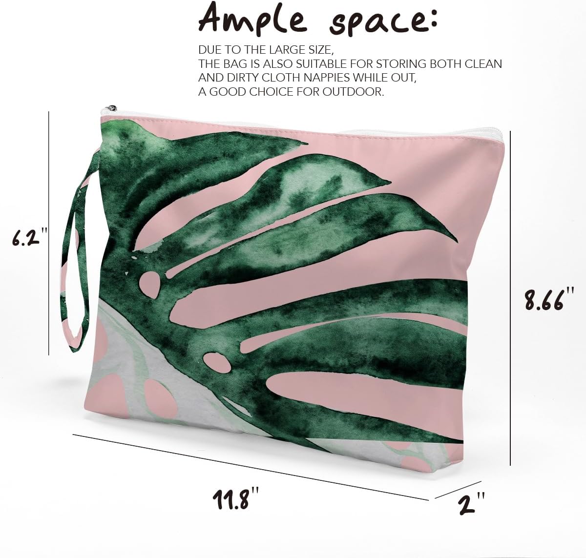 Palm leaves Wet Bag Travel Wet Dry Bag Beach Bag Diaper Bag Wet Bag For Swimsuit Travel Makeup Bag Toiletry Bag