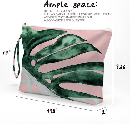 Palm leaves Wet Bag Travel Wet Dry Bag Beach Bag Diaper Bag Wet Bag For Swimsuit Travel Makeup Bag Toiletry Bag